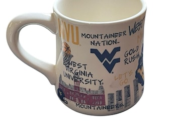 Taza de café universitaria de los West Virginia Mountaineers con licencia oficial NUEVA