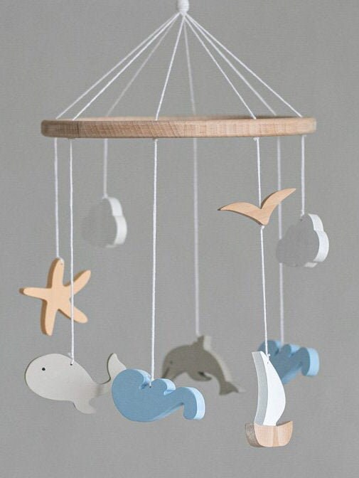 Whale mobile Crib mobile girl baby mobile boy nursery Etsy