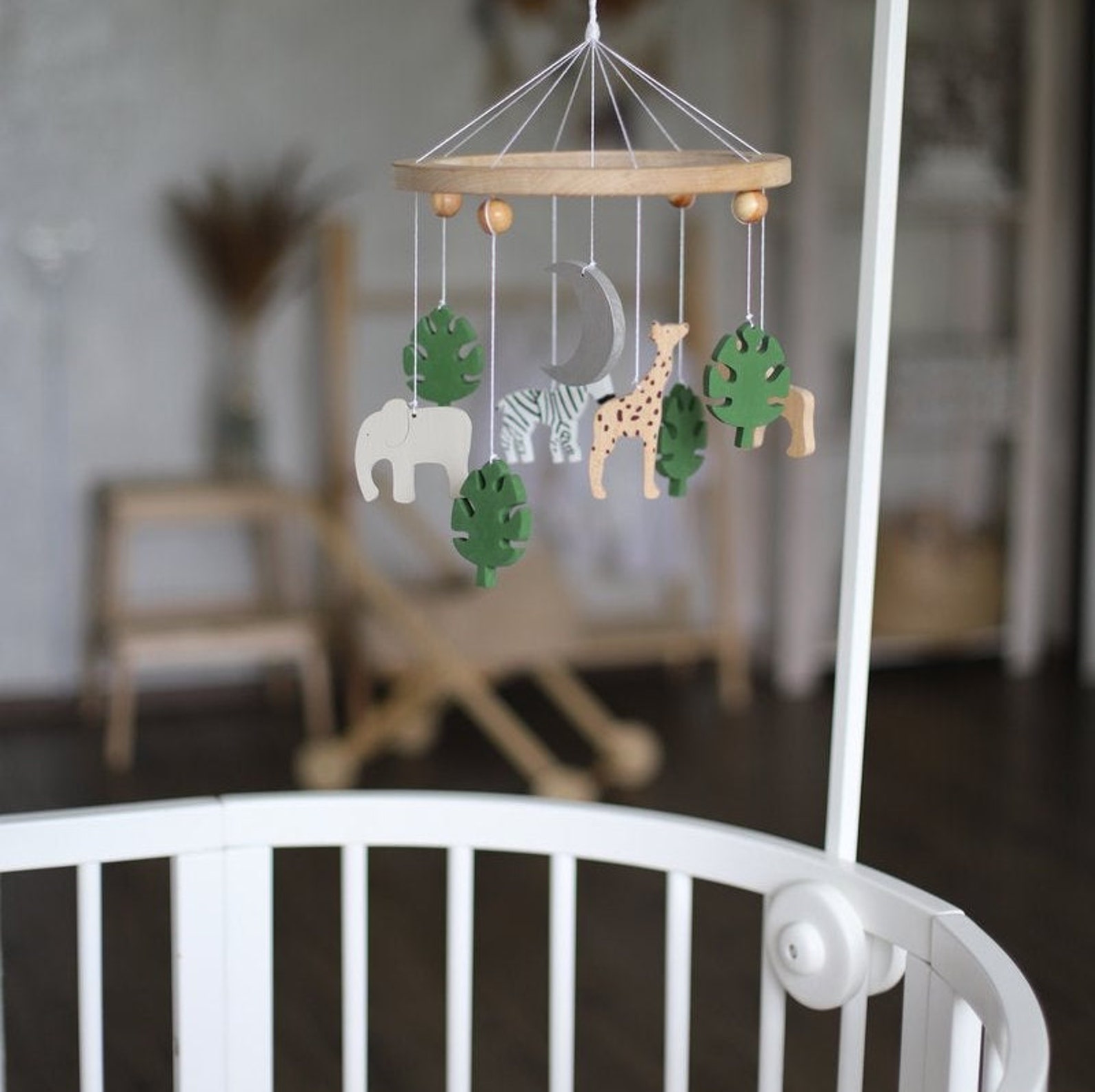 Safari baby mobile Crib mobile Safari Jungle Nursery Etsy