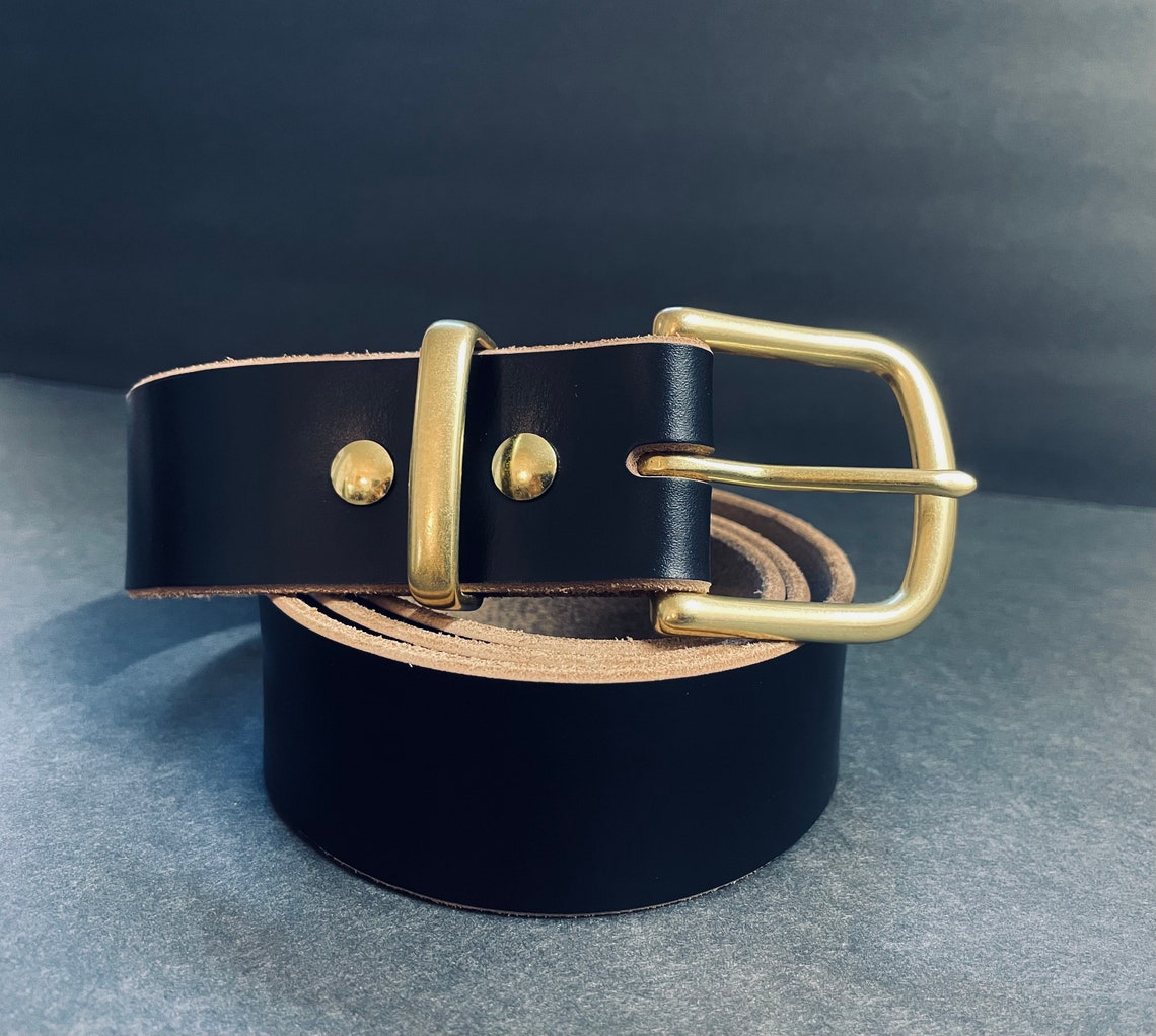 Buckley Horween Chromexcel brass belt | Etsy