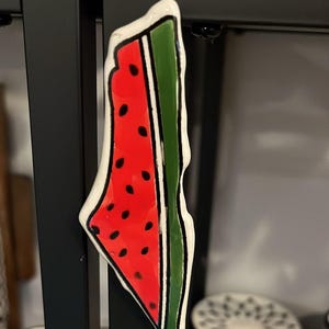 Imán de nevera con mapa de cerámica de Palestina