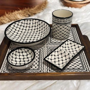 Square Serving Board (Tray) - Ceramic and Wood