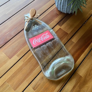 Recycled Coca-Cola Bottle Serving Tray: Handmade Upcycled Glass Platter