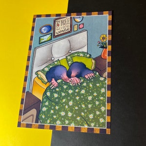 My Mole Wide World, Cottagecore Cute Moles, Cosy Couple A5 Art Print