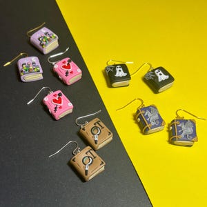 Book Earring, Book Lover, Bookish Jewellery, Bibliophile Jewelry, Polymer Clay Earrings