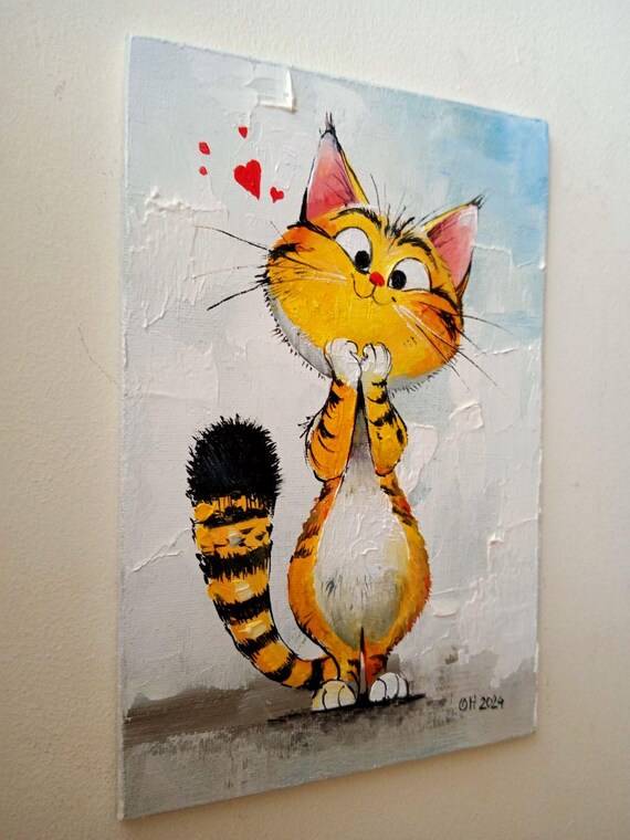 Pittura ad olio con numeri, per adulti e bambini, motivo testa di gatto, 50 x 40