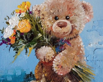 インテリア　テディベア絵画　顔料インク il_340x270.4739159365_3odh.jpg