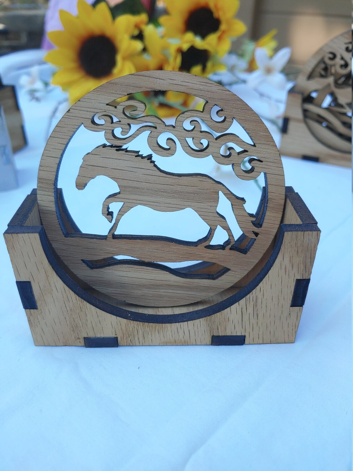 SVG File Horse Coaster Ornament Set Laser Template Etsy