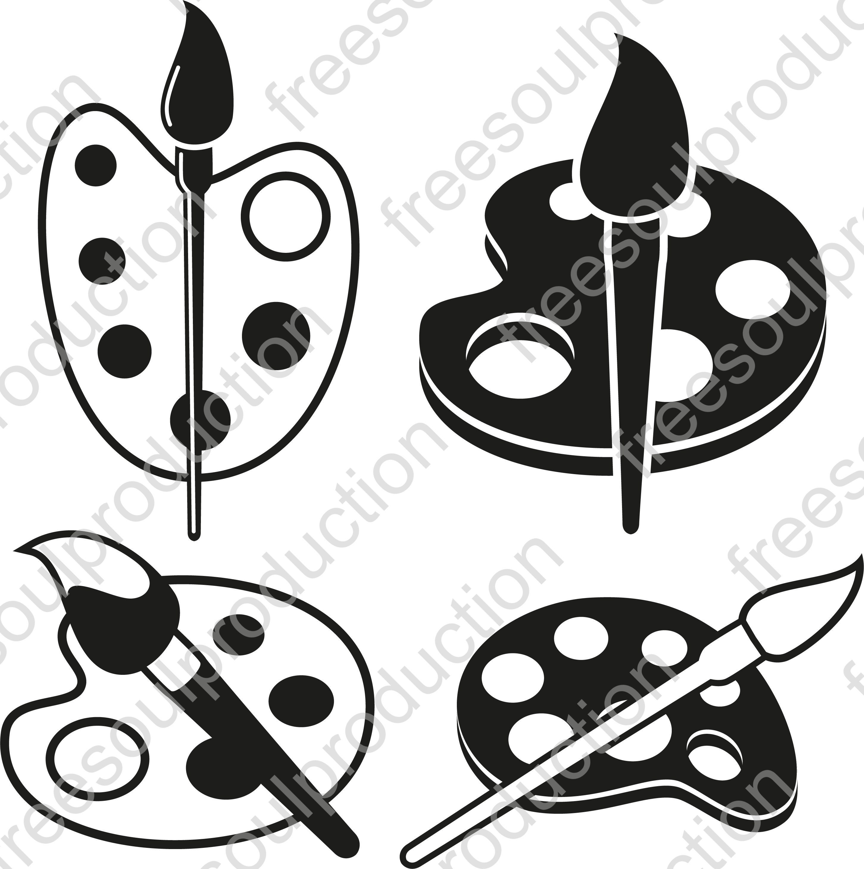 Artist paint palette svg. Paint brush palette. Paint brush Etsy