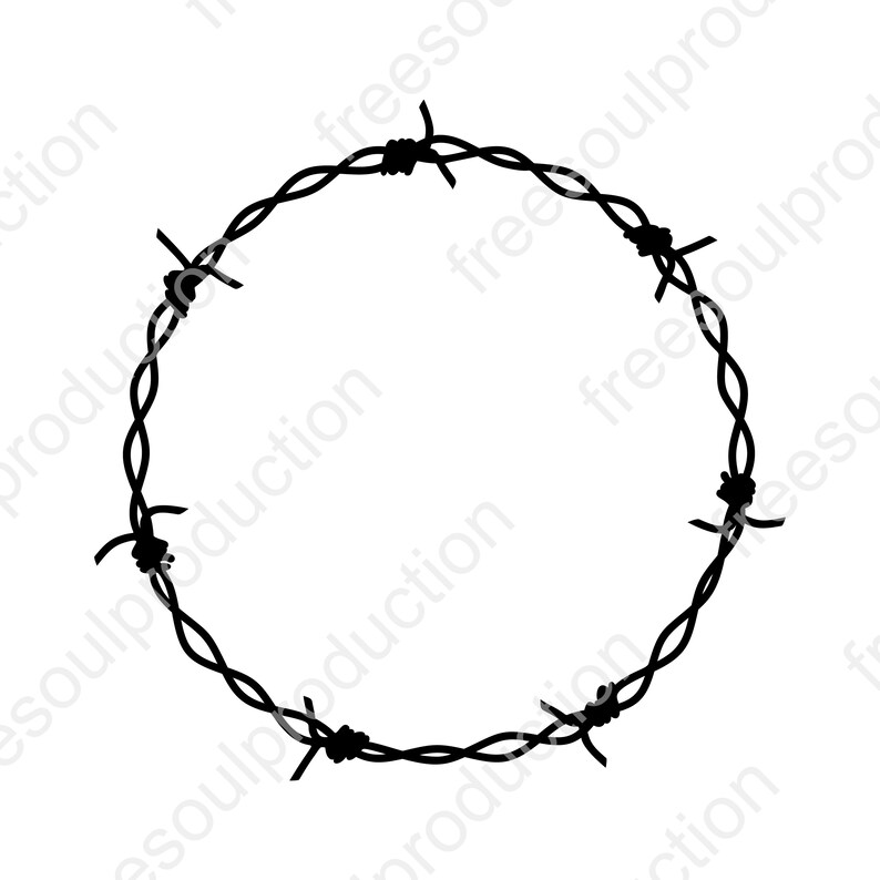 Barbed wire circle svg. Barbed wire frame svg. Barbed wire Etsy