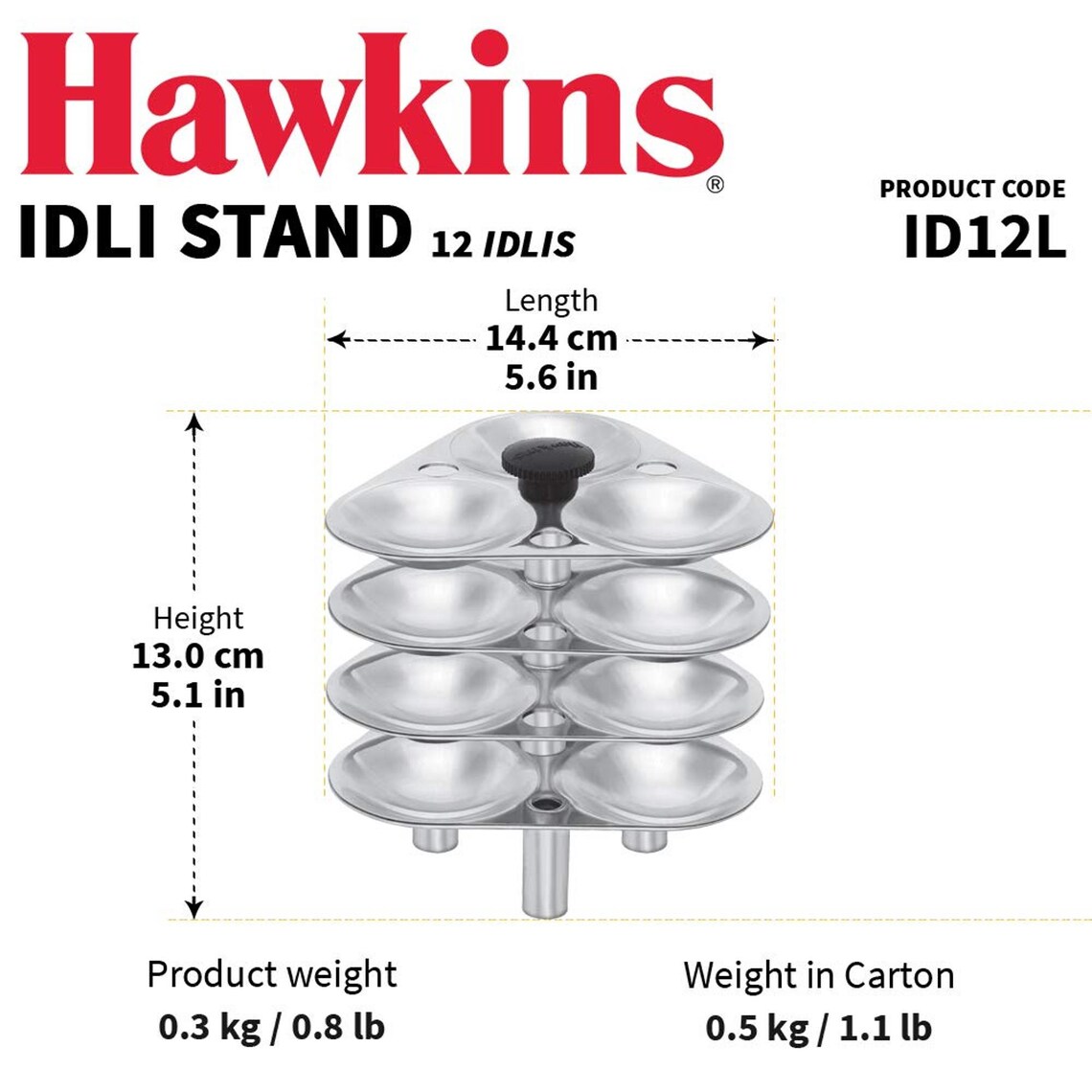 Idli Maker Hawkins Idli Stand for 12 Idlis for 5 Litre and Bigger