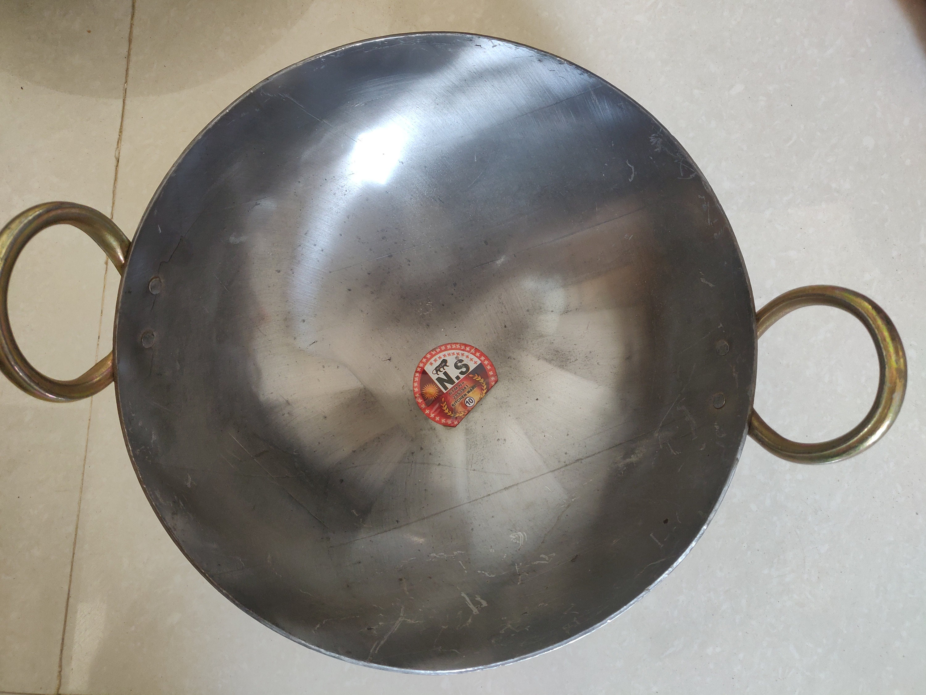 Traditional Indian New Handmade Cast Iron Kadai 11'' inch cooking wok