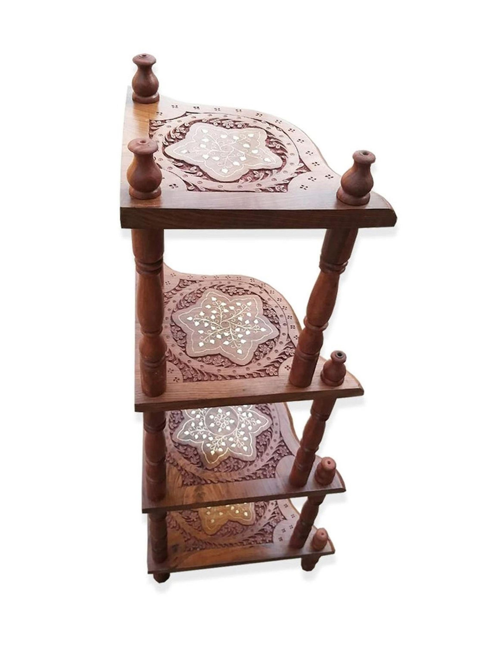 Wooden 4shelf Corner Rack Stand Sheesham/rosewood I Wooden Etsy