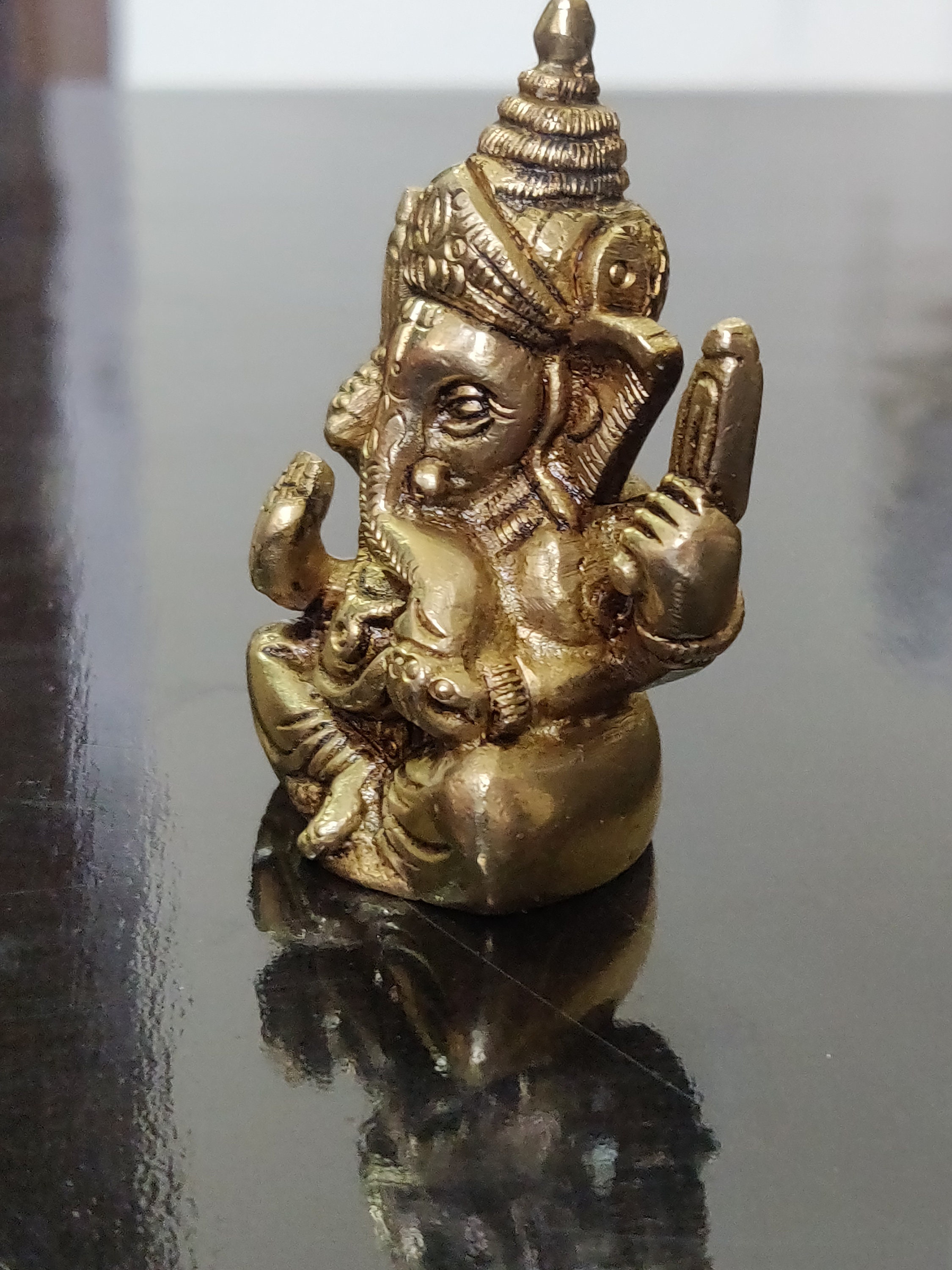 Brass Lord Ganesha for Car Dashboard Statue Ganpati Figurine Etsy New