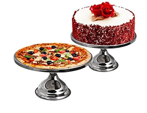 Stainless Steel Cake and Pizza Stand Cake Decorating Stand Cake Decorating  Stand/icing Pedestal Display Decoration Pizza Decorating Stand 