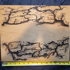 Unfinished White Oak Fractal Lichtenburg wood burn