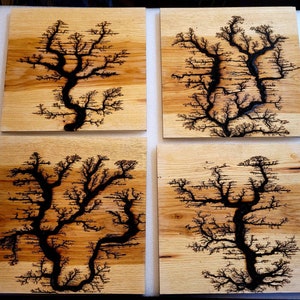 Unfinished Hickory Plaque / Lichtenburg / Fractal / wood burn / Personalized / Epoxy Resin / Custom / Decor / gifts for him / gifts for her.