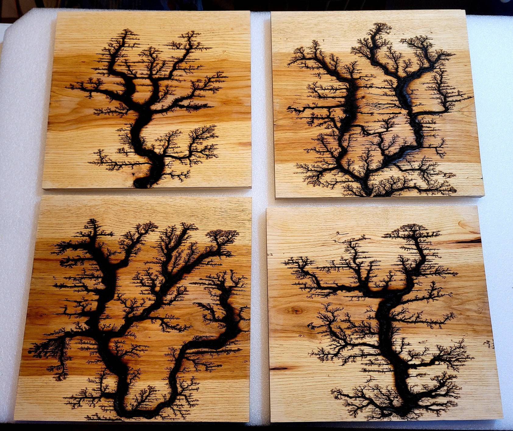 Unfinished Hickory Plaque / Lichtenburg / Fractal / Wood Burn