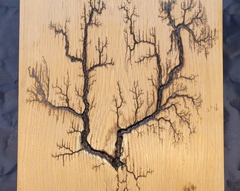 Unfinished White Oak / #2 Fractal / Lichtenburg / wood burn