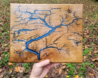 Plan de travail en chêne et résine grise nacrée | FRENCH EPOXY
