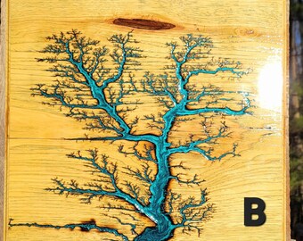 2025年ファッション福袋 Pearl Blue Epoxy Gifts Burn Wood Lichtenburg Fractal Hickory 工芸品