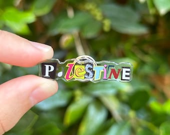 Palestine Magazine Letters Pin, Palestine Pin