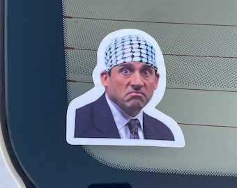 Falastini Mike Bumper Sticker, Falastini Mike Car Sticker, Michael Scott Sticker, Palestine Sticker, Arabic Sticker, Arab Sticker