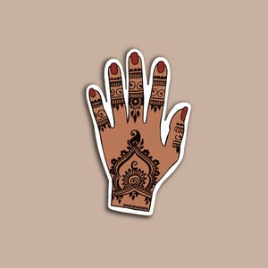 Henna/Mehndi Hand Sticker, Henna/Mehndi Sticker, Desi Sticker, Laptop Sticker, Phone Case Sticker