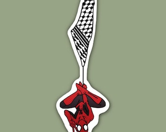 Palestinian Spider-Man Sticker, Palestine Sticker, Spider-Man Sticker, Kuffiyah Sticker, Laptop Sticker, Phone Case Sticker
