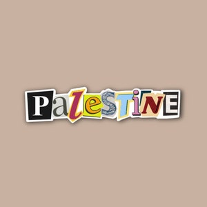Palestine Magazine Letters Sticker, Palestine Sticker, Phone Case Sticker, Laptop Sticker