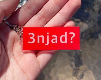 3njad Keychain, For Real in Arabic Keychain, Arab Keychain, Arabic Keychain, Arabic Keychain