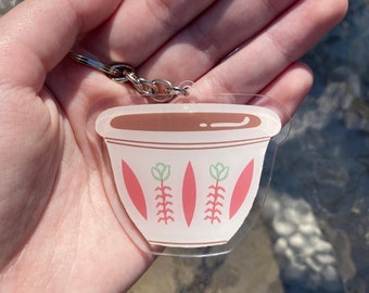Finjaan Qahwah Arabiyah Keychain, Qahwah Arabiyah Keychain, Qahwah Keychain, Arabic Coffee Keychain