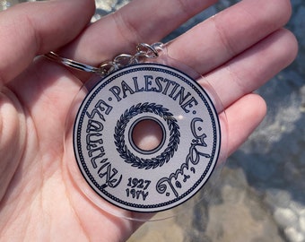 Palestine Coin Keychain, Palestine Keychain, Coin Keychain, Palestinian Keychain, Arab Keychain