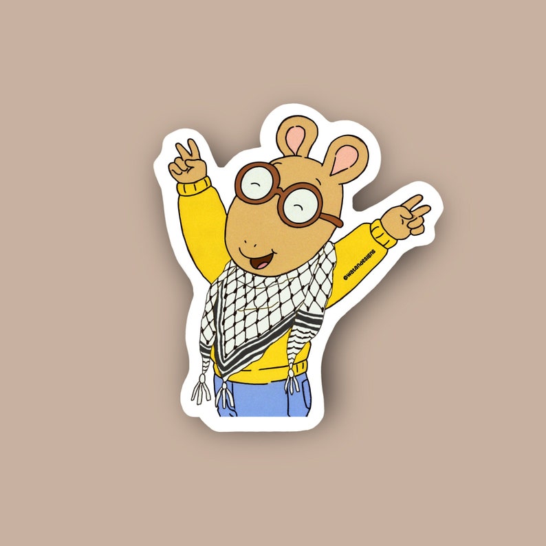 Falastini Arthur Sticker, Palestinian Arthur Sticker, Palestine Sticker, Phone Case Sticker, Laptop Sticker image 1