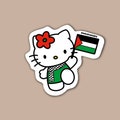 Falastini Hello Kitty Sticker, Palestinian Hello Kitty Sticker, Palestine Sticker, Phone Case Sticker, Laptop Sticker