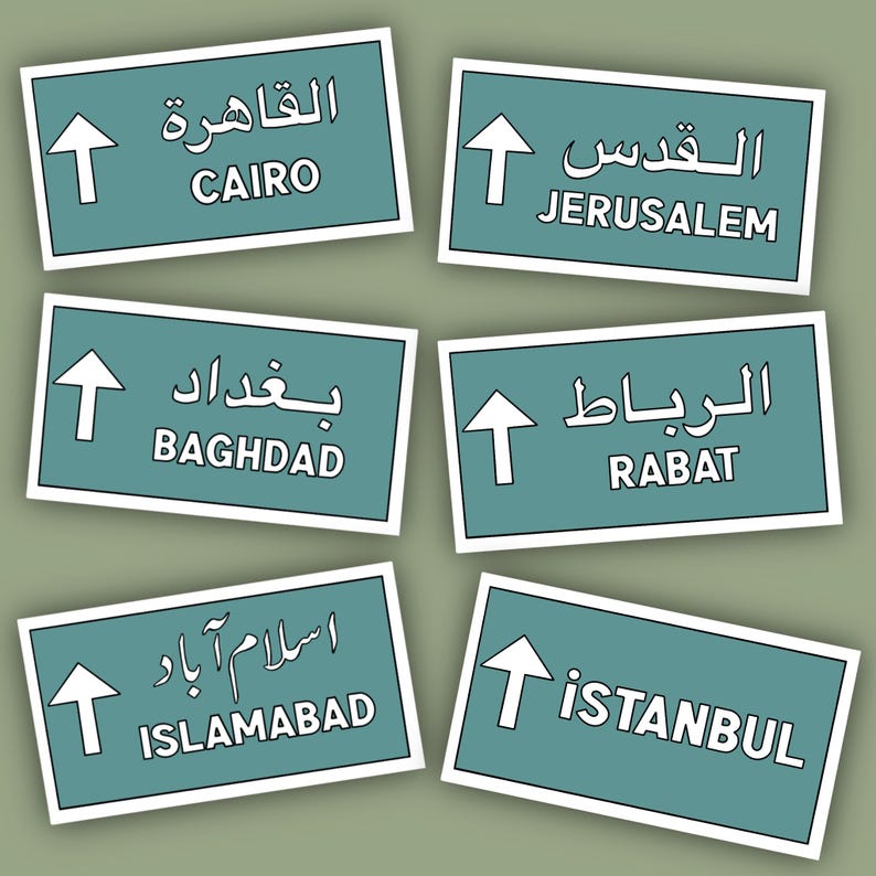 Road Sign Stickers, Middle East Stickers, North Africa Stickers, South Asia Stickers, City Stickers, Phone Case Sticker, Laptop Sticker image 1