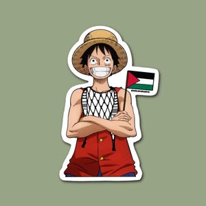 Falastini Luffy Sticker, Palestinian Luffy Sticker, Palestine Sticker, Phone Case Sticker, Laptop Sticker