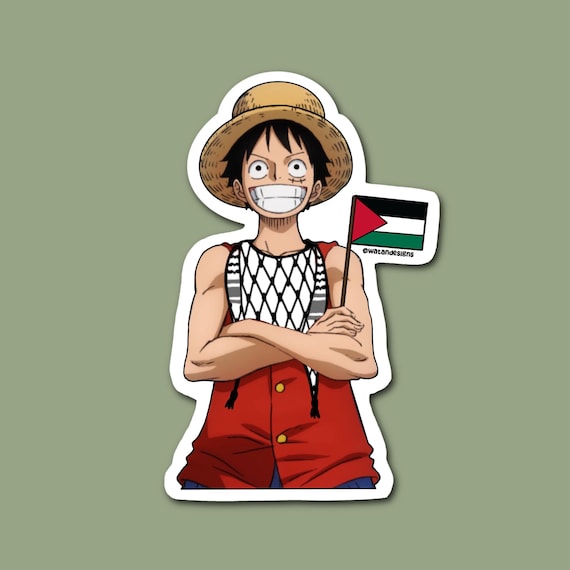 Falastini Luffy Sticker, Palestinian Luffy Sticker, Palestine Sticker, Phone Case Sticker, Laptop Sticker