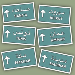 Road Sign Stickers, Middle East Stickers, North Africa Stickers, South Asia Stickers, City Stickers, Phone Case Sticker, Laptop Sticker image 2