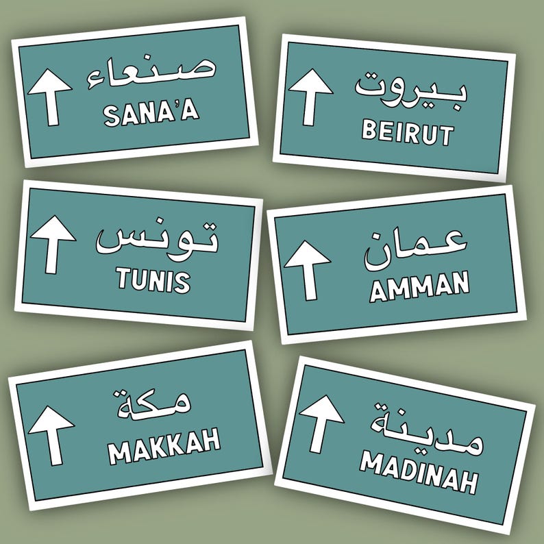 Road Sign Stickers, Middle East Stickers, North Africa Stickers, South Asia Stickers, City Stickers, Phone Case Sticker, Laptop Sticker image 2