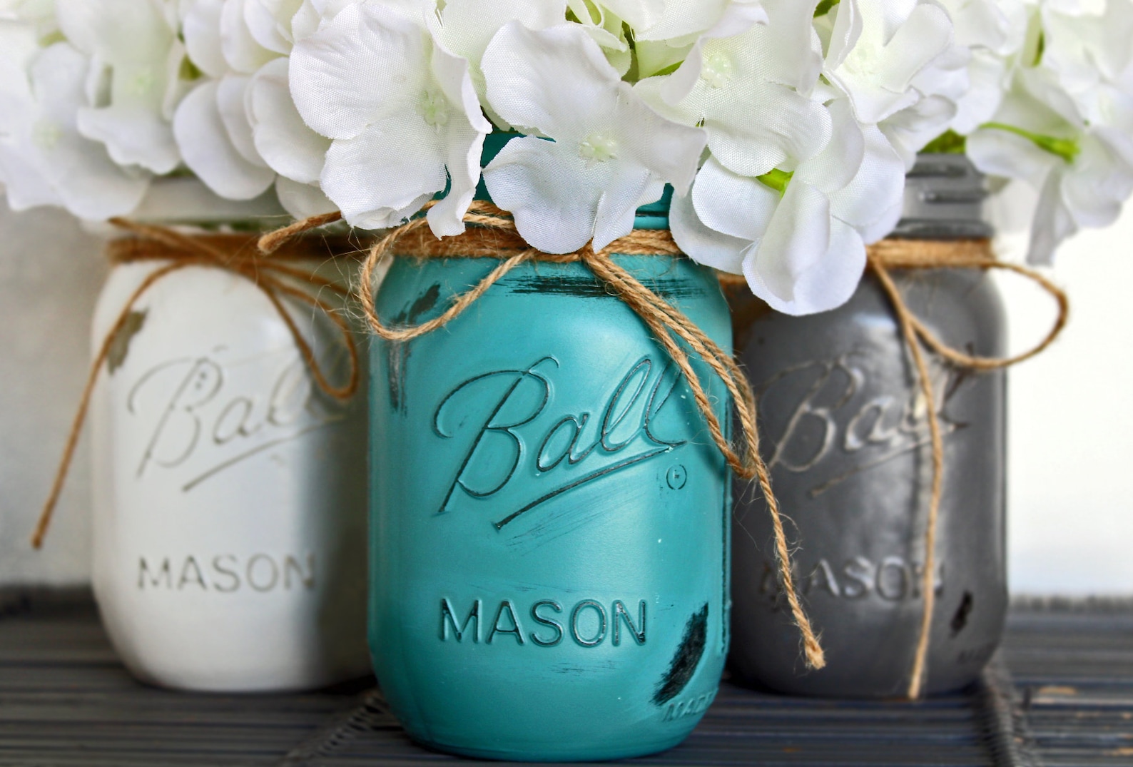 Mason Jar Decor teal decor teal mason jar kitchen decor Etsy