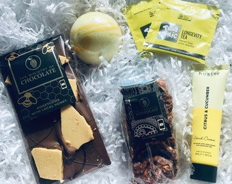 Womens Wellness Hamper - Australian made Tea, Chocolate, Bath Bomb and Handcream Gift Hamper