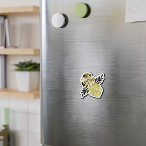 Yellow Monstera Kiss-Cut Magnets