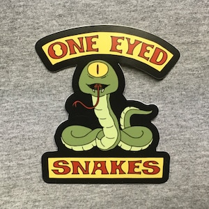 Bob's Burgers One Eyed Snakes sticker vinyl weatherproof Tina Louise Linda Gene Belcher Kristen Schaal H. Jon Benjamin Eugene Mirman biker