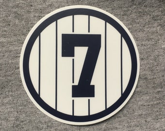NEW YORK YANKEES mickey mantle vinyl weatherproof sticker retired number #7