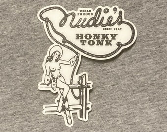 Nudie's Honky Tonk sticker - vinyl weatherproof - Nashville, TN - restaurant bar country music city travel USA TN rodeo wear suit roadhouse