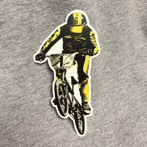 RAD Bart Taylor sticker - bmx movie  - vinyl weatherproof - 80&#39;s  CRU JONES Bill Allen Lori Loughlin - &quot;the man&quot; mongoose decal bike car