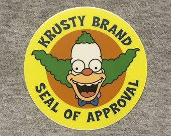 PATCH THE SIMPSONS KRUSTY BRAND SEAL OF APPROVAL IRON ON PATCH THE SIMPSONS KRUSTY BRAND SEAL OF APPROVAL IRON ON