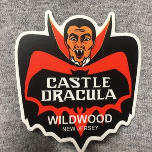 CASTLE DRACULA STICKER logo vinyl weatherproof wildwood nj dark ride haunted house with words