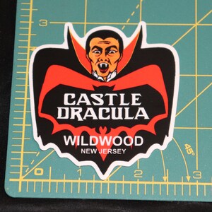 CASTLE DRACULA STICKER logo vinyl weatherproof wildwood nj dark ride haunted house with words image 2